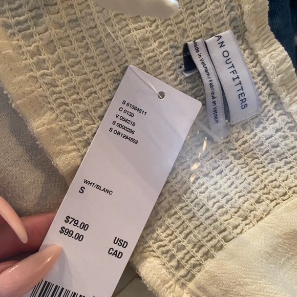 PALE YELLOW/ CREAM LINEN WRAP DRESS (small) - Picture 4 of 4